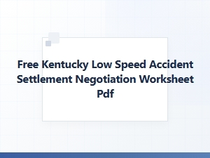 Free Kentucky Low-Speed Accident Settlement Worksheet